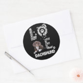 hondencadeau | Dachshund Mooie Bloem Ronde Sticker (Envelop)