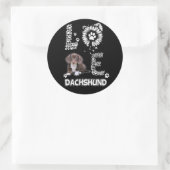 hondencadeau | Dachshund Mooie Bloem Ronde Sticker (Tas)