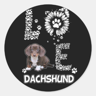 hondencadeau | Dachshund Mooie Bloem Ronde Sticker