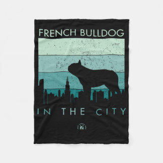 hondencadeau | Franse buldog in de stad Fleece Deken