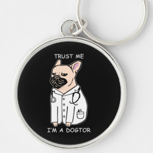 hondencadeau   Franse Bulldog Draag mooie kostuum Sleutelhanger