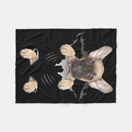 hondencadeau | Franse Bulldog Puppy Gift Fleece Deken (Voorkant (Horizontaal))
