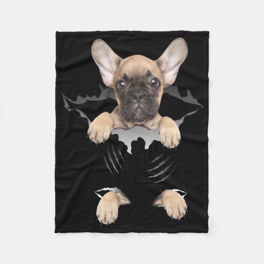 hondencadeau | Franse Bulldog Puppy Gift Fleece Deken (Voorkant)