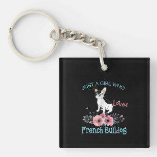 hondencadeau   Houdt van Franse Bulldog Sleutelhanger