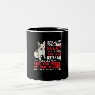 hondencadeau Ik wil slapen op mijn bed mijn Fran Tweekleurige Koffiemok