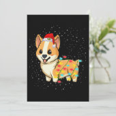 hondencadeau | Kerstverlichting Corgi Kaart (Staand voorkant)