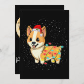 hondencadeau | Kerstverlichting Corgi Kaart (Voorkant / Achterkant)