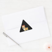 hondencadeau | Kerstverlichting Corgi Sticker (Envelop)
