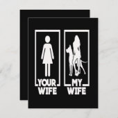 hondencadeau| Uw vrouw en mijn vrouw grote Denen Kaart (Voorkant / Achterkant)