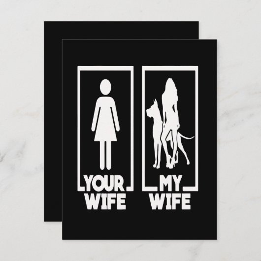 hondencadeau| Uw vrouw en mijn vrouw grote Denen Kaart (Voorkant / Achterkant)