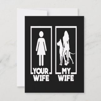 hondencadeau| Uw vrouw en mijn vrouw grote Denen Kaart