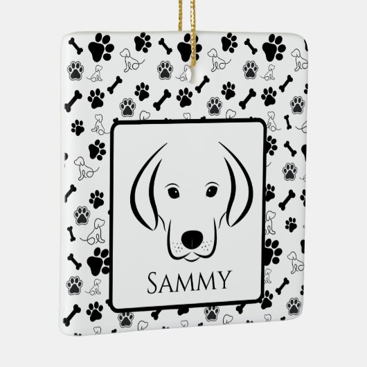 Hondencadeau Zwart-wit Ornament (Rechts)