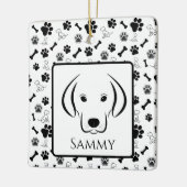 Hondencadeau Zwart-wit Ornament (Links)