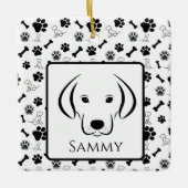 Hondencadeau Zwart-wit Ornament (Voorkant)