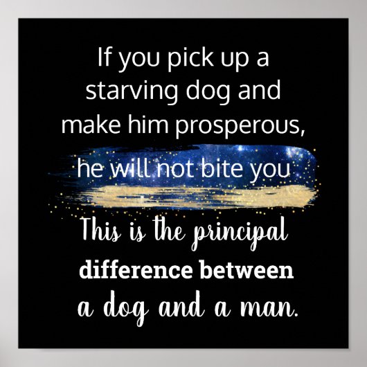 hondencitaat van Mark Twain Poster (Voorkant)