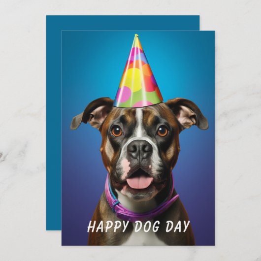 Hondendag Kaart – Grappige Aangepaste Huisdierlief (Voorkant / Achterkant)