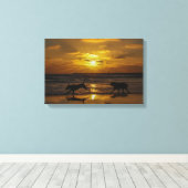 Hondendagen in de zon canvas afdruk (Insitu (Houten vloer))