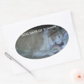 Hondendagen van zomer wit en beige lab grijs hond ovale sticker (Envelop)