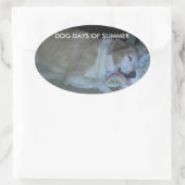 Hondendagen van zomer wit en beige lab grijs hond ovale sticker (Tas)