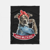 Hondendame Kamala Harris Tim Walz stemt verkiezing Fleece Deken (Voorkant)