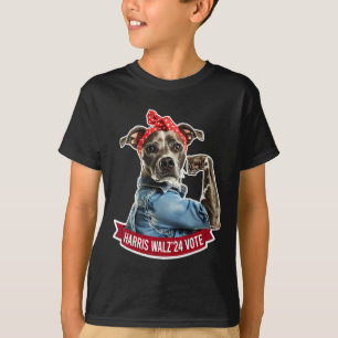 Hondendame Kamala Harris Tim Walz stemt verkiezing T-shirt