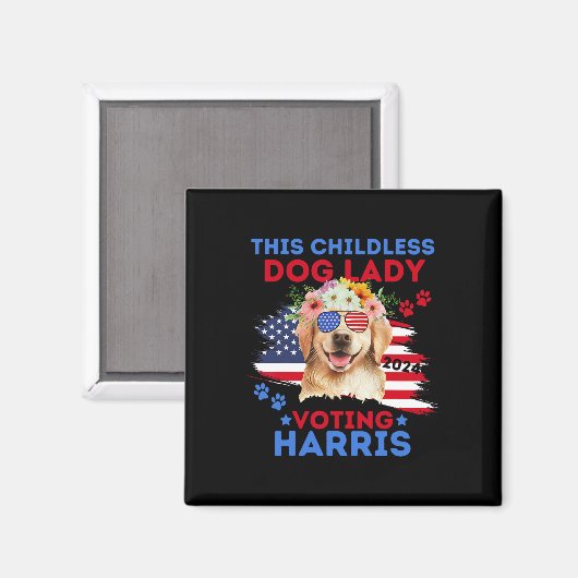Hondendame Stem Kamala Harris 2024 Golden Retrieve Magneet (Voorkant / Achterkant)