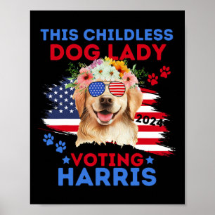 Hondendame Stem Kamala Harris 2024 Golden Retrieve Poster
