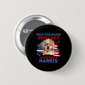 Hondendame Stem Kamala Harris 2024 Golden Retrieve Ronde Button 5,7 Cm (Voorkant /achterkant)