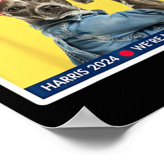Hondendames Kamala Harris 2024 President Poster (Hoek)