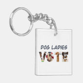 Hondendames stemmen Sleutelhanger (Voorkant Links)