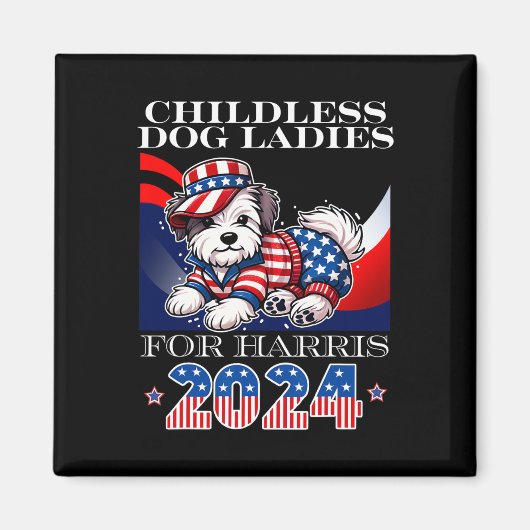 Hondendames voor Harris 2024 Kamala President Magneet (Voorkant)