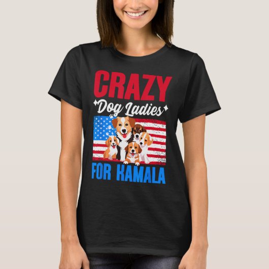 Hondendames voor Kamala Harris USA President Dog O T-shirt (Voorkant)