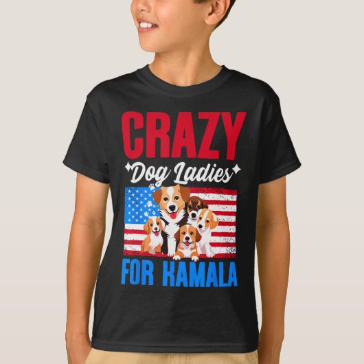 Hondendames voor Kamala Harris USA President Dog O T-shirt (Voorkant)