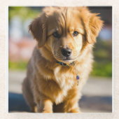 hondendecor glazen onderzetter (Voorkant)