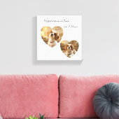 Hondendesign in Hartvorm – “Geluk op Vier poten” Canvas Afdruk (Insitu (Woonkamer))