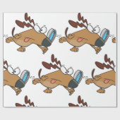 Hondendetective met vergrootglas cadeaupapier (Vlak)