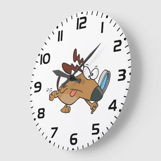 Hondendetective met vergrootglas grote klok (Hoek)