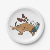 Hondendetective met vergrootglas papieren bordje (Voorkant)