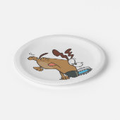 Hondendetective met vergrootglas papieren bordje (Gekanteld)