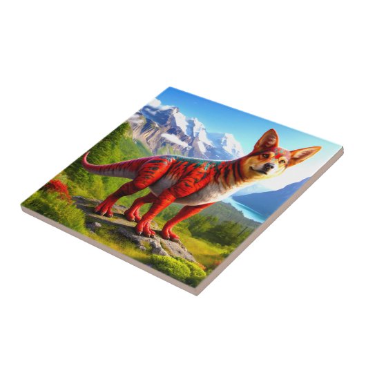 hondendinosaurus tegeltje (Zijkant)