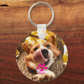 Hondeneigenaar Gepersonaliseerde foto & naam van h Sleutelhanger (Voorkant)