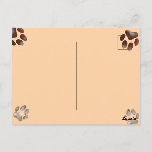Hondenfamilie Gefeliciteerd Hond Pootafdruk Patroo Briefkaart (Achterkant)