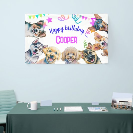 Hondenfeestje verjaardag spandoek (Beurs)