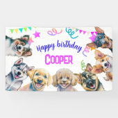 Hondenfeestje verjaardag spandoek (Horizontaal)