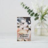 Hondenfokker & Groomer Foto QR Code Visitekaartje (Staand voorkant)