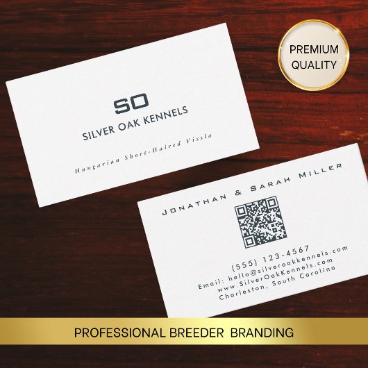 Hondenfokker QR-code & Kennel Monogram Visitekaartje
