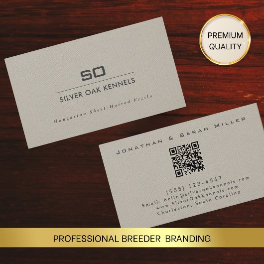Hondenfokker QR-code & Kennel Monogram Visitekaartje