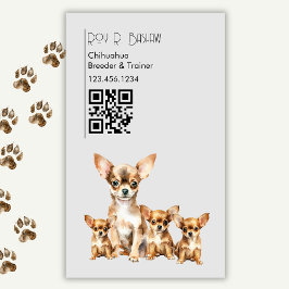 Hondenfokker Trainer Chihuahua Dieren QR Code Magnetisch Visitekaartje