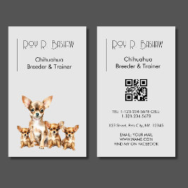 Hondenfokker Trainer Chihuahua Dieren QR Code Visitekaartje
