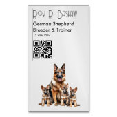 Hondenfokker Trainer Duitse Herder Puppy QR-code Magnetisch Visitekaartje (Voorkant Verticaal)